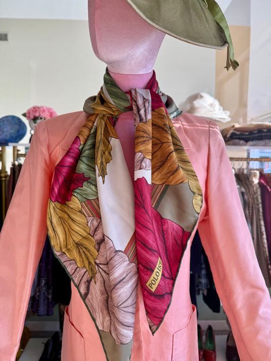 Foulard con stampa botanica
