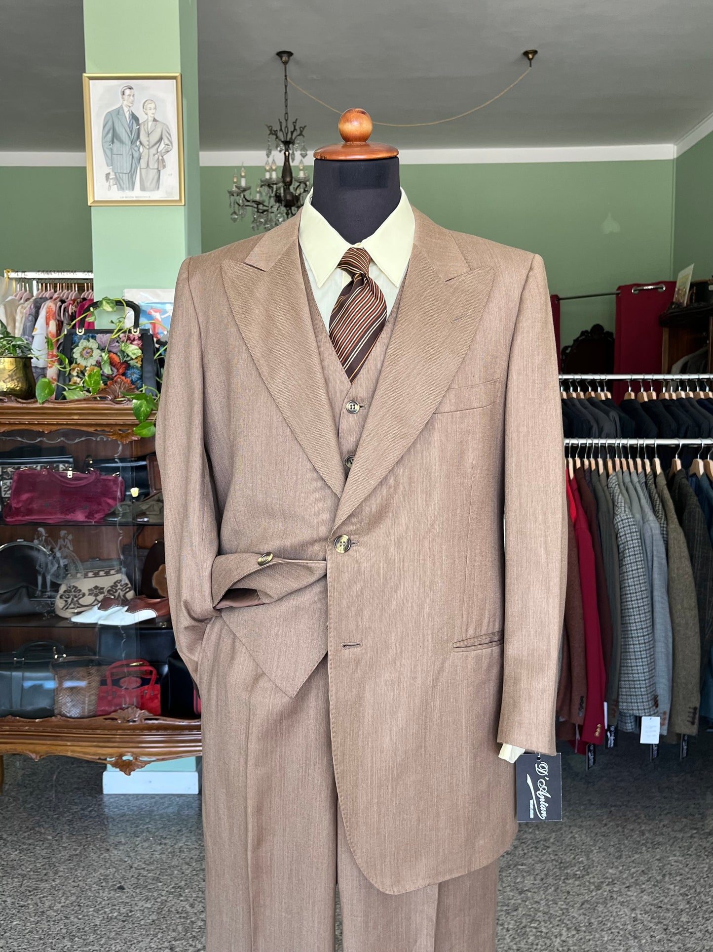 Completo tre pezzi anni '70 tg. 50 drop 1