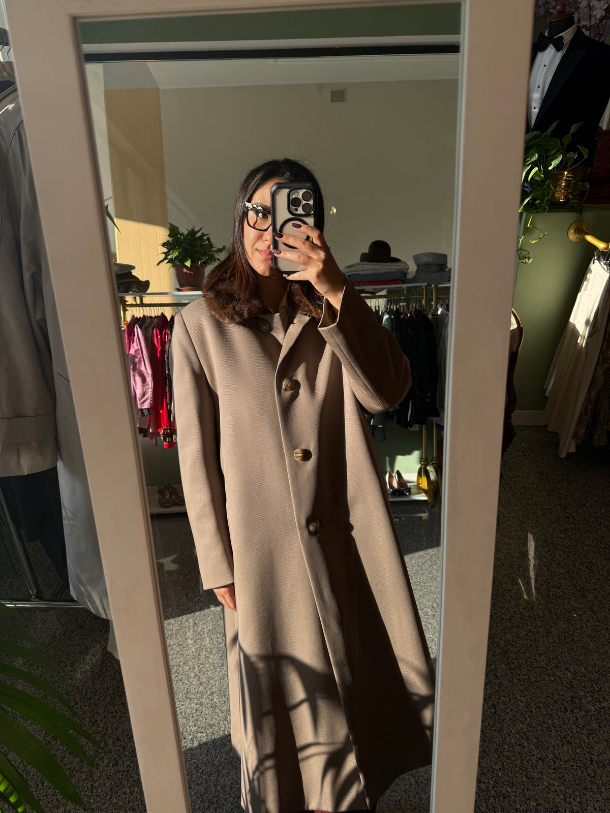 Cappotto sartoriale anni ‘60 tortora - TG. 44/46