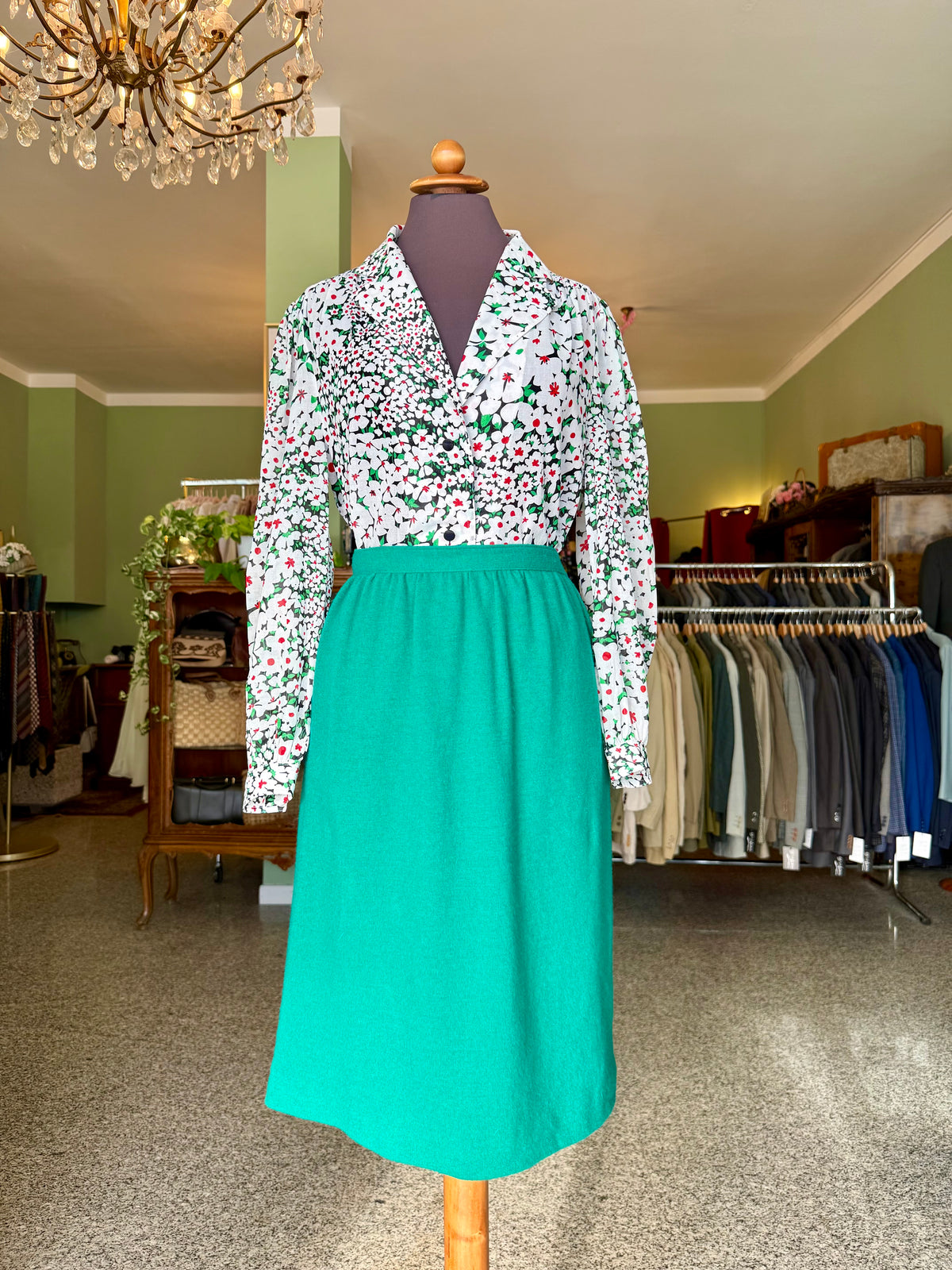 Gonna sartoriale verde persiano - TG. 40