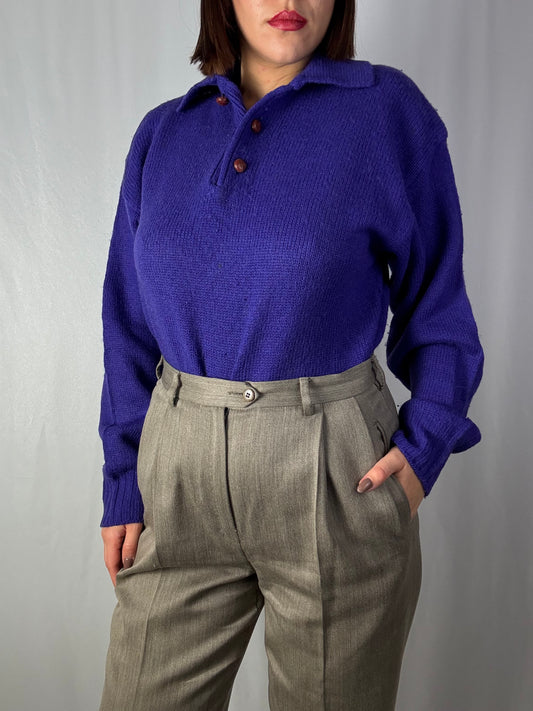 Maglione in pura lana viola - TG. 42 - 46