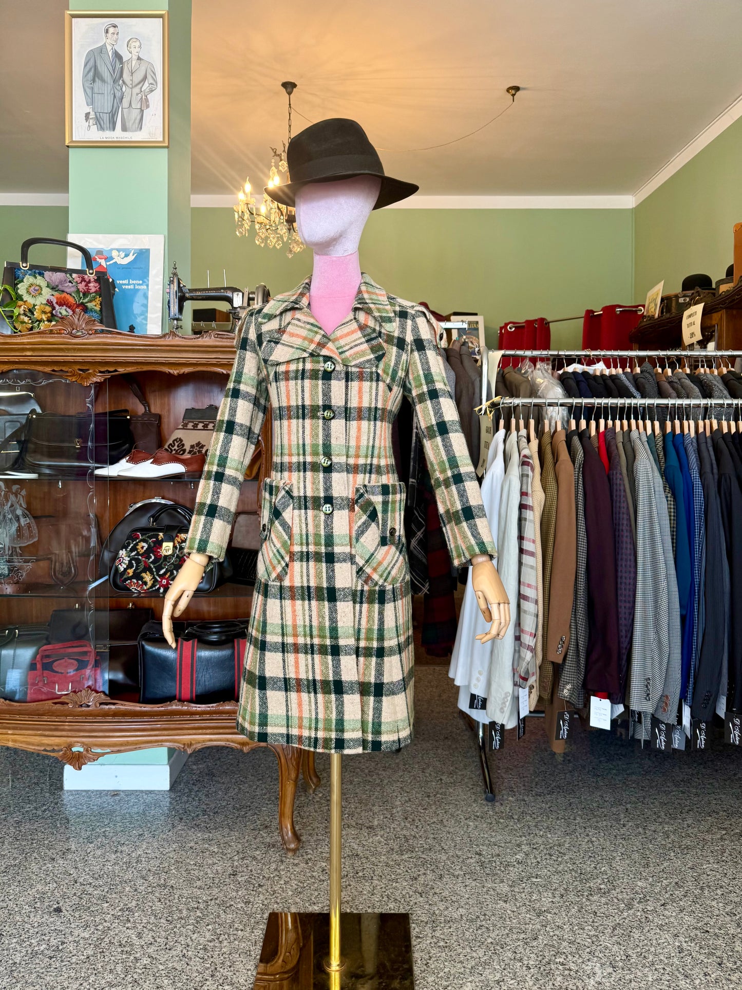 Cappotto anni ‘70 fantasia check - TG. 38