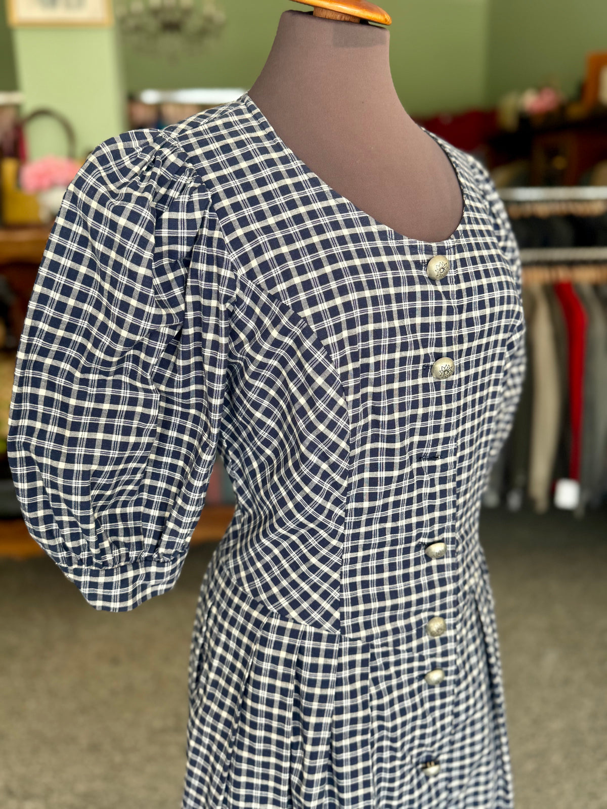 Abito tirolese Vichy in cotone - TG. 44/46