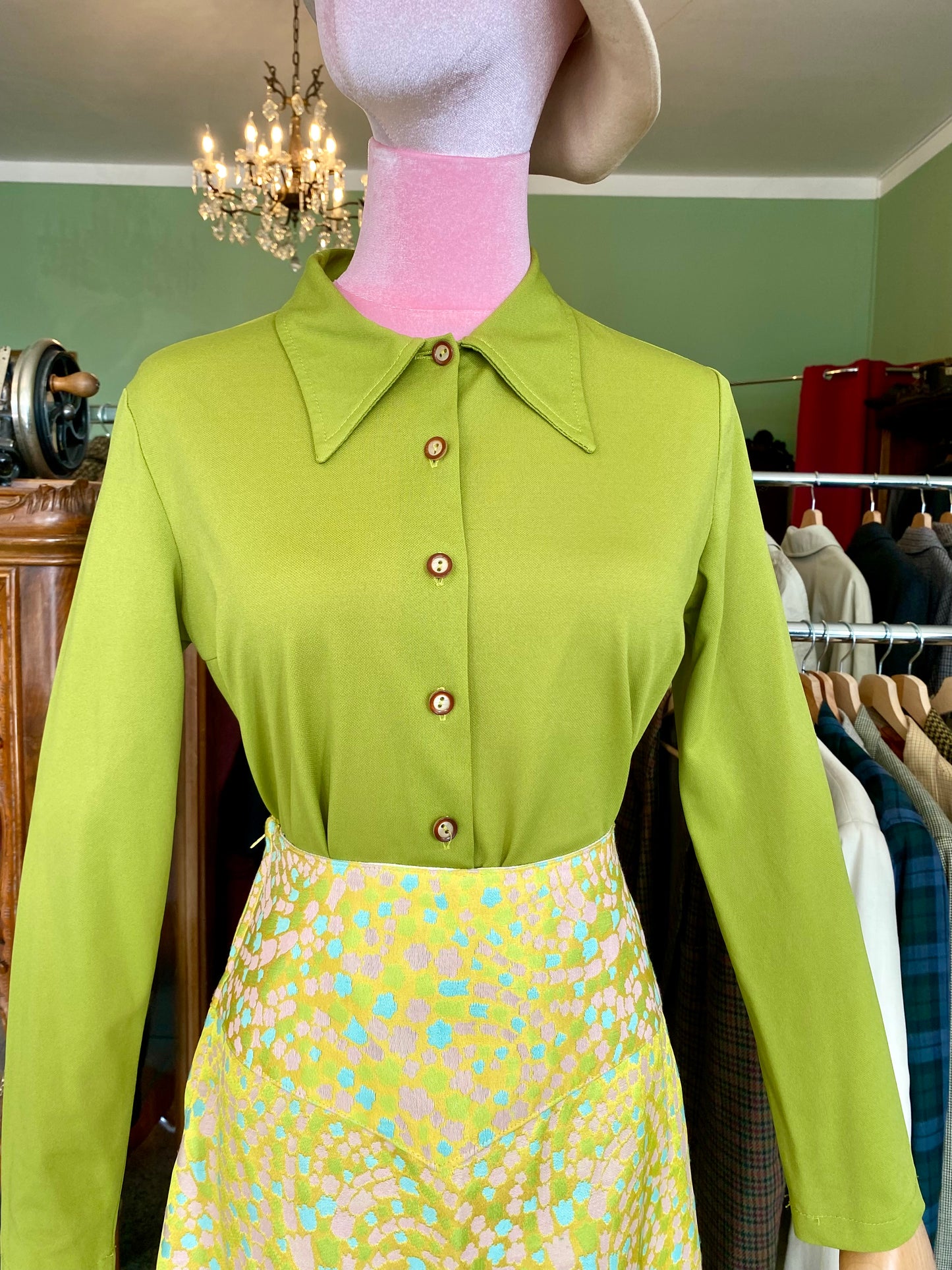 Camicia anni ‘70 verde lime