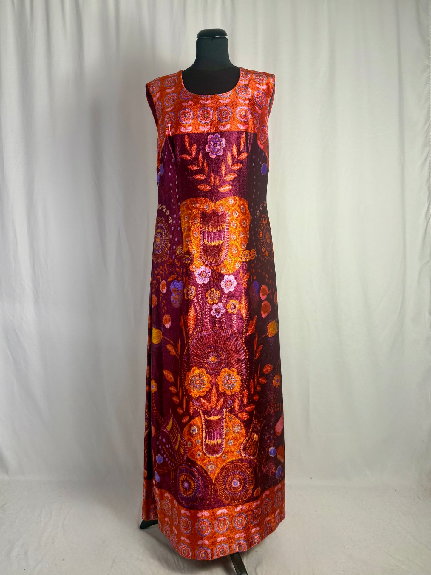 Maxi dress anni ‘70 in velour - TG. 42/44
