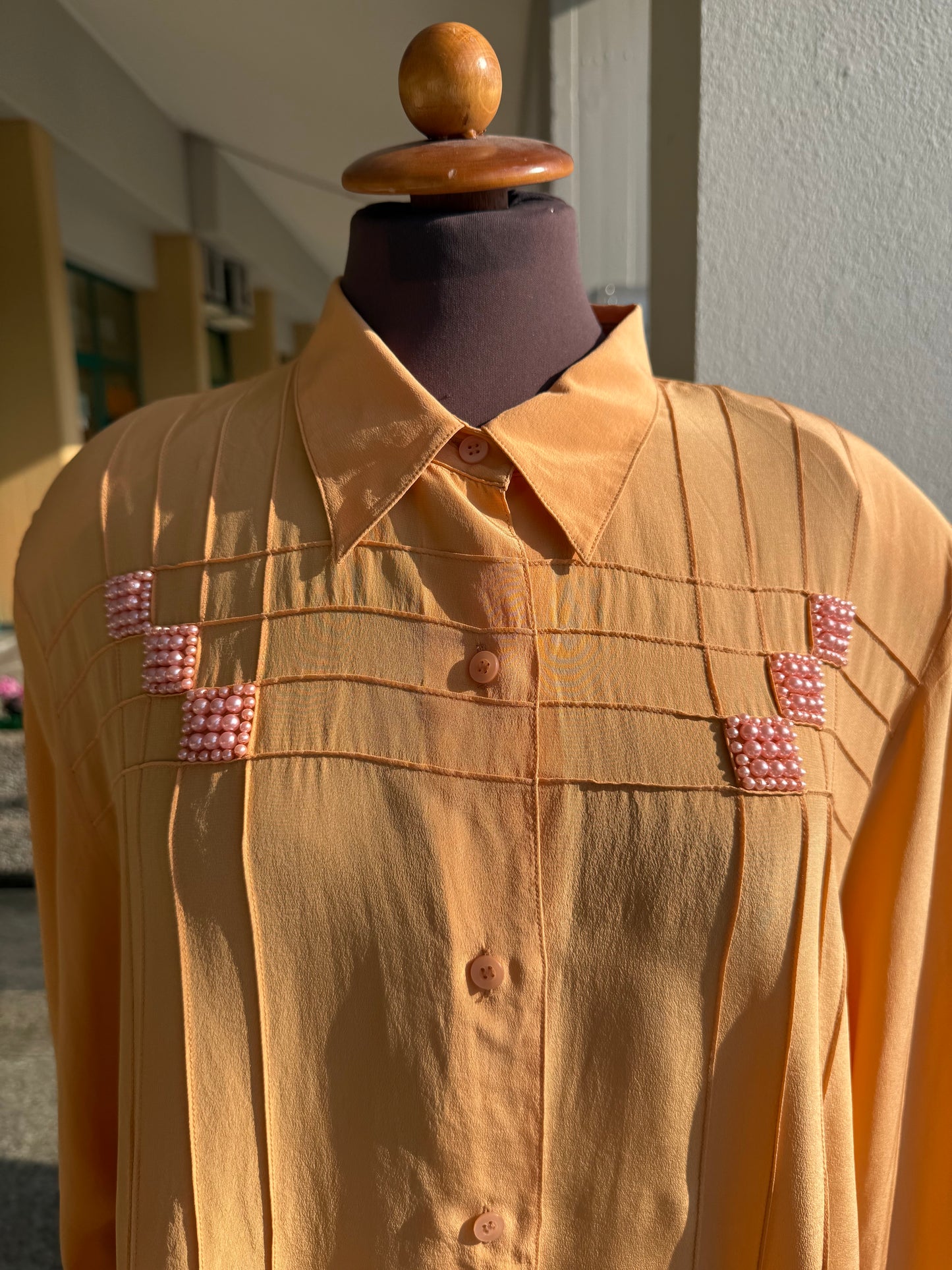 Camicia in seta color pesca - TG. 50/52