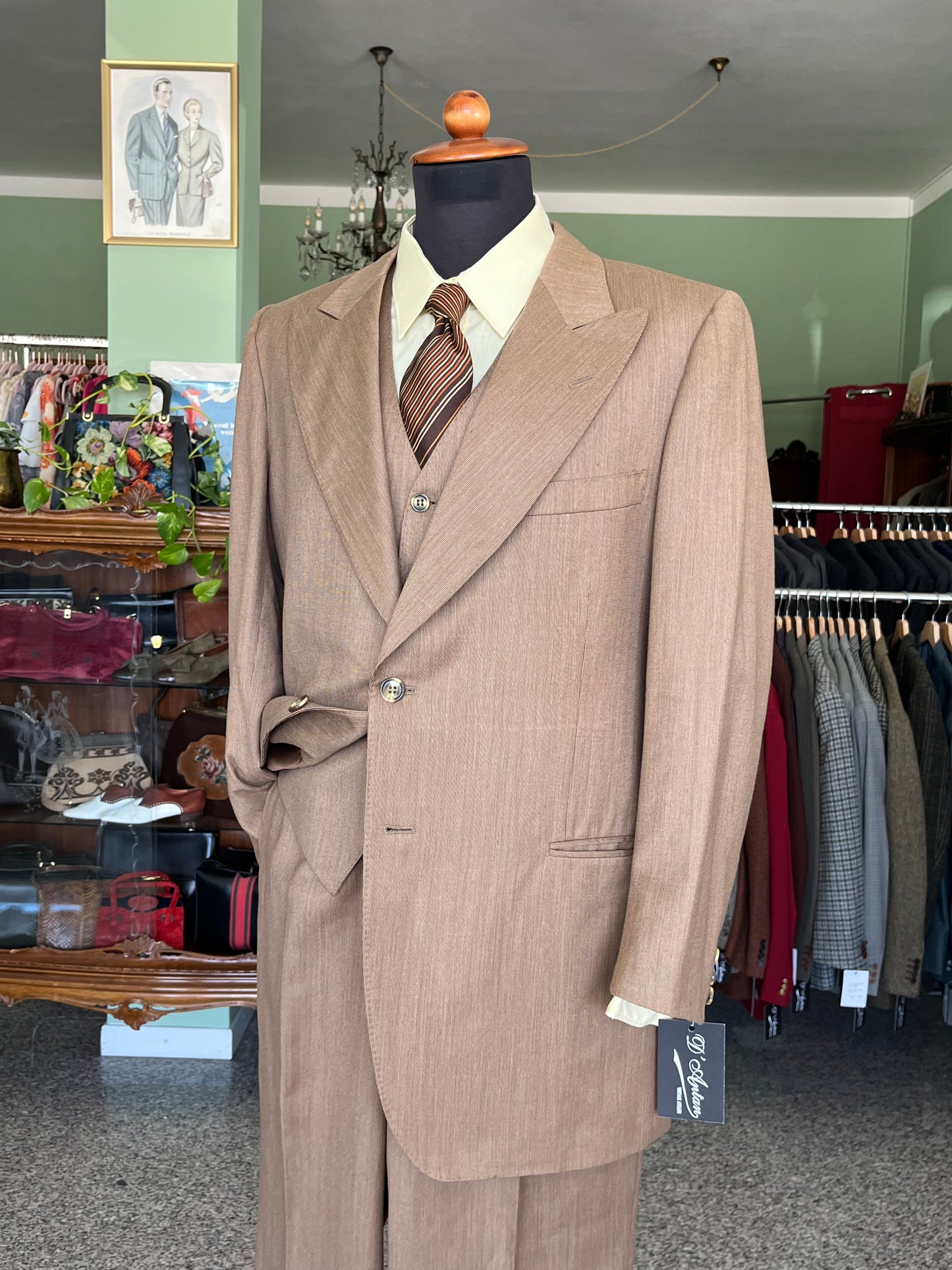 Completo tre pezzi anni '70 tg. 50 drop 1