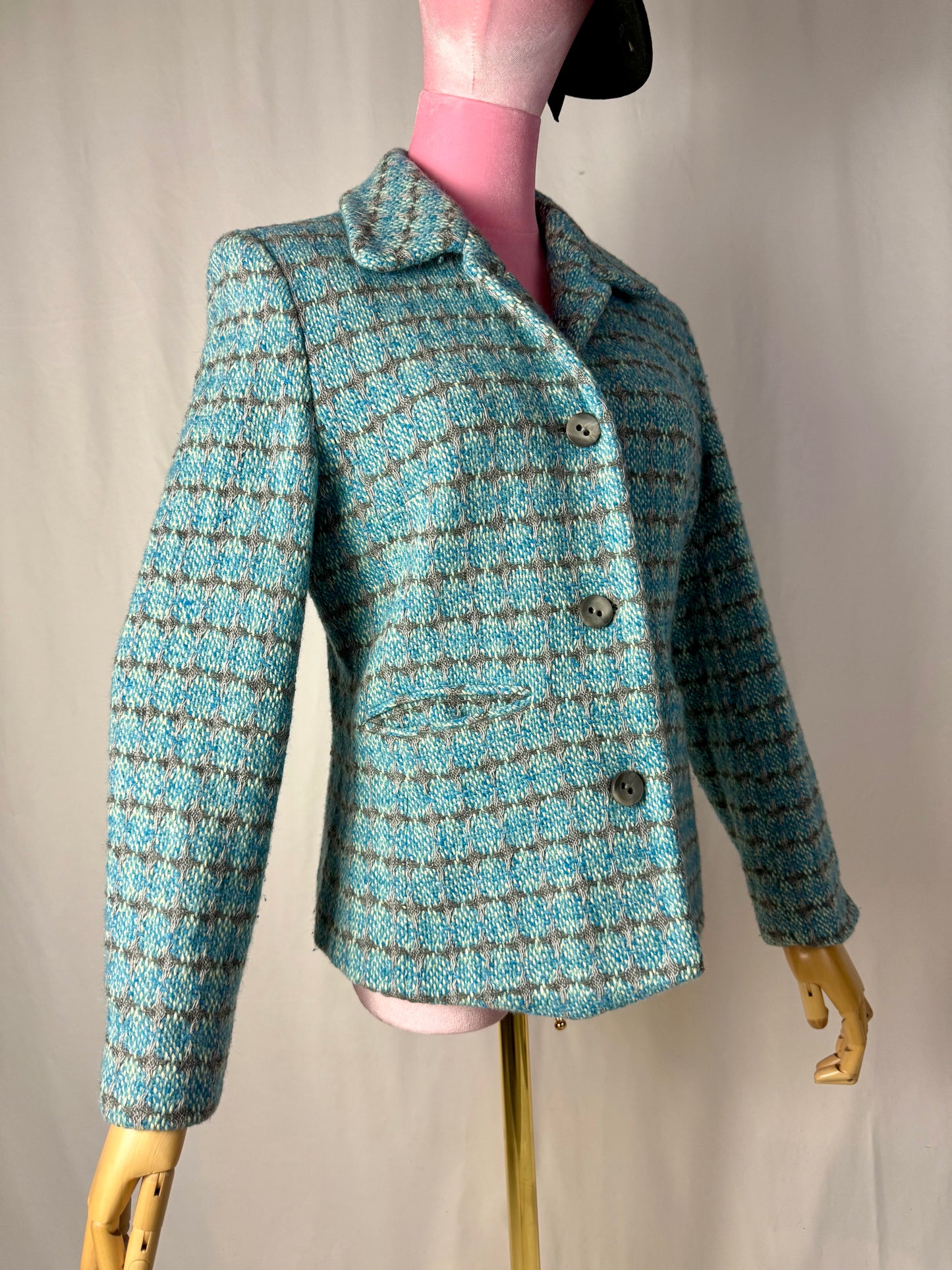 Giacca turchese in tweed - TG. 42