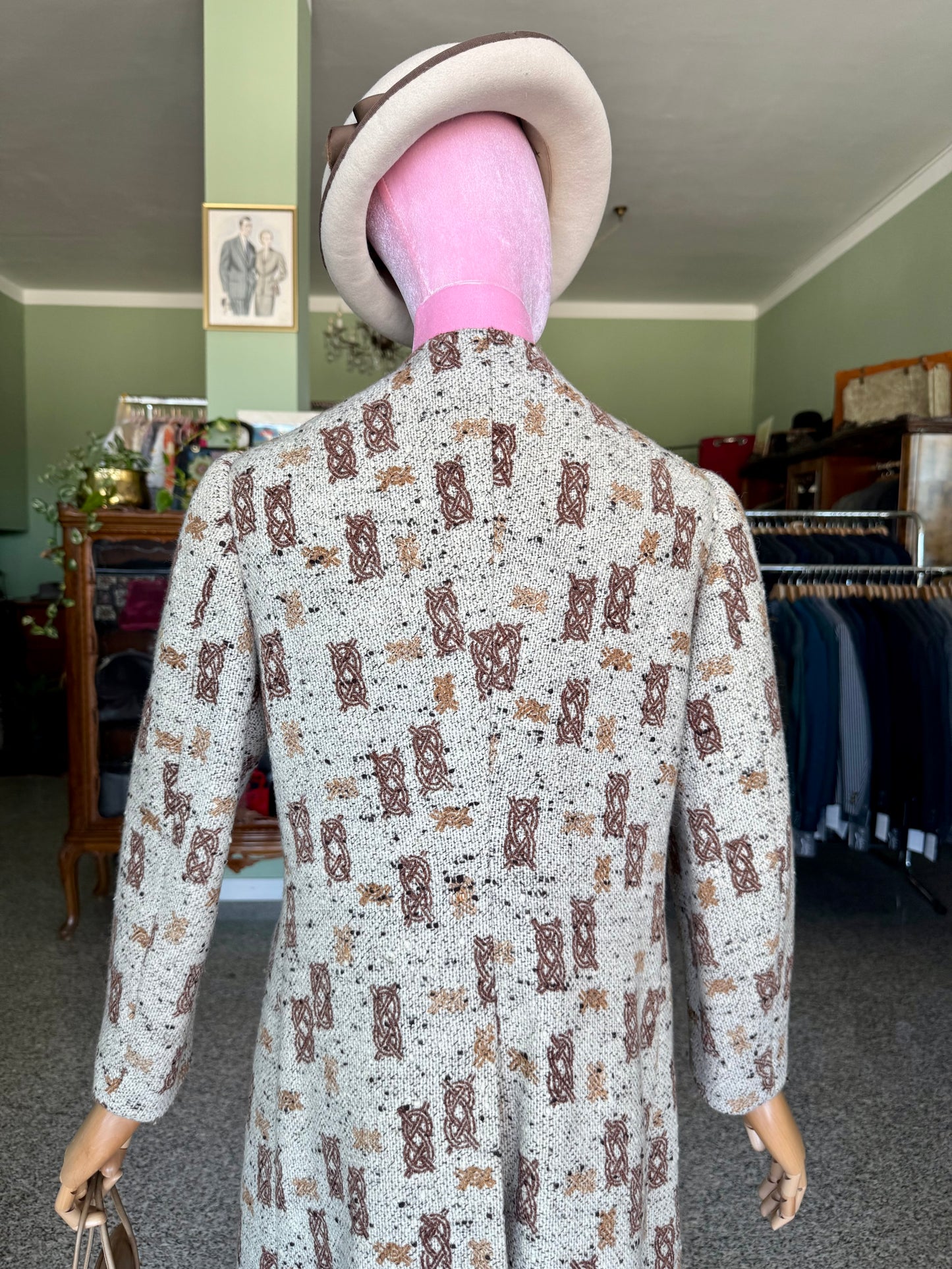 Cappotto anni ‘60 con fantasia geometrica - TG. 40/42