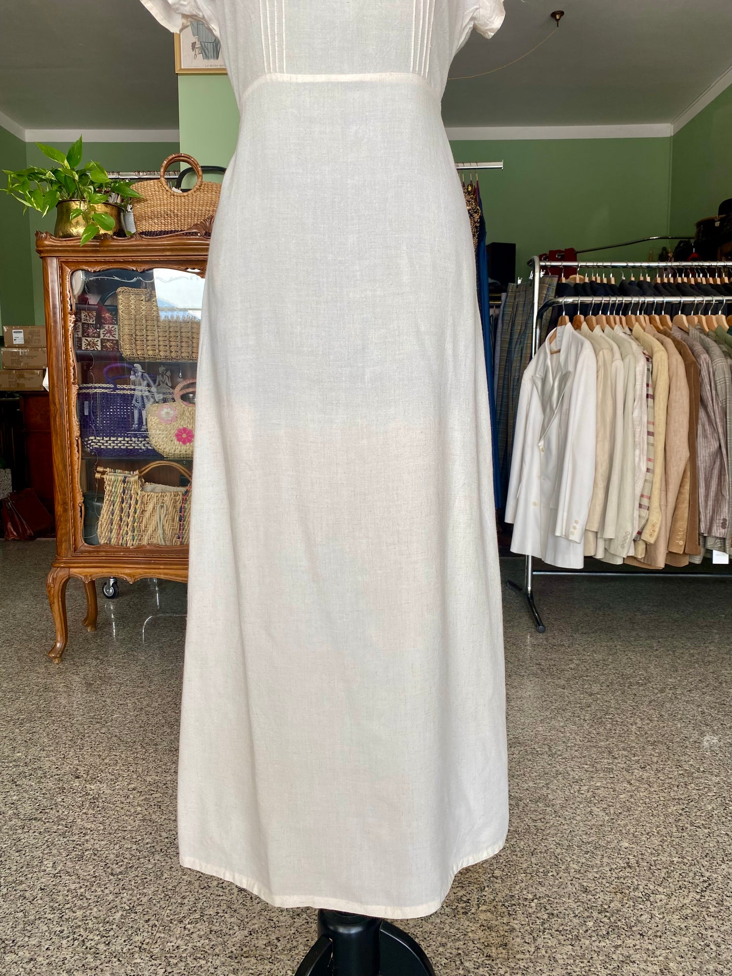 Abito color burro in lino misto cotone - TG. 40/42