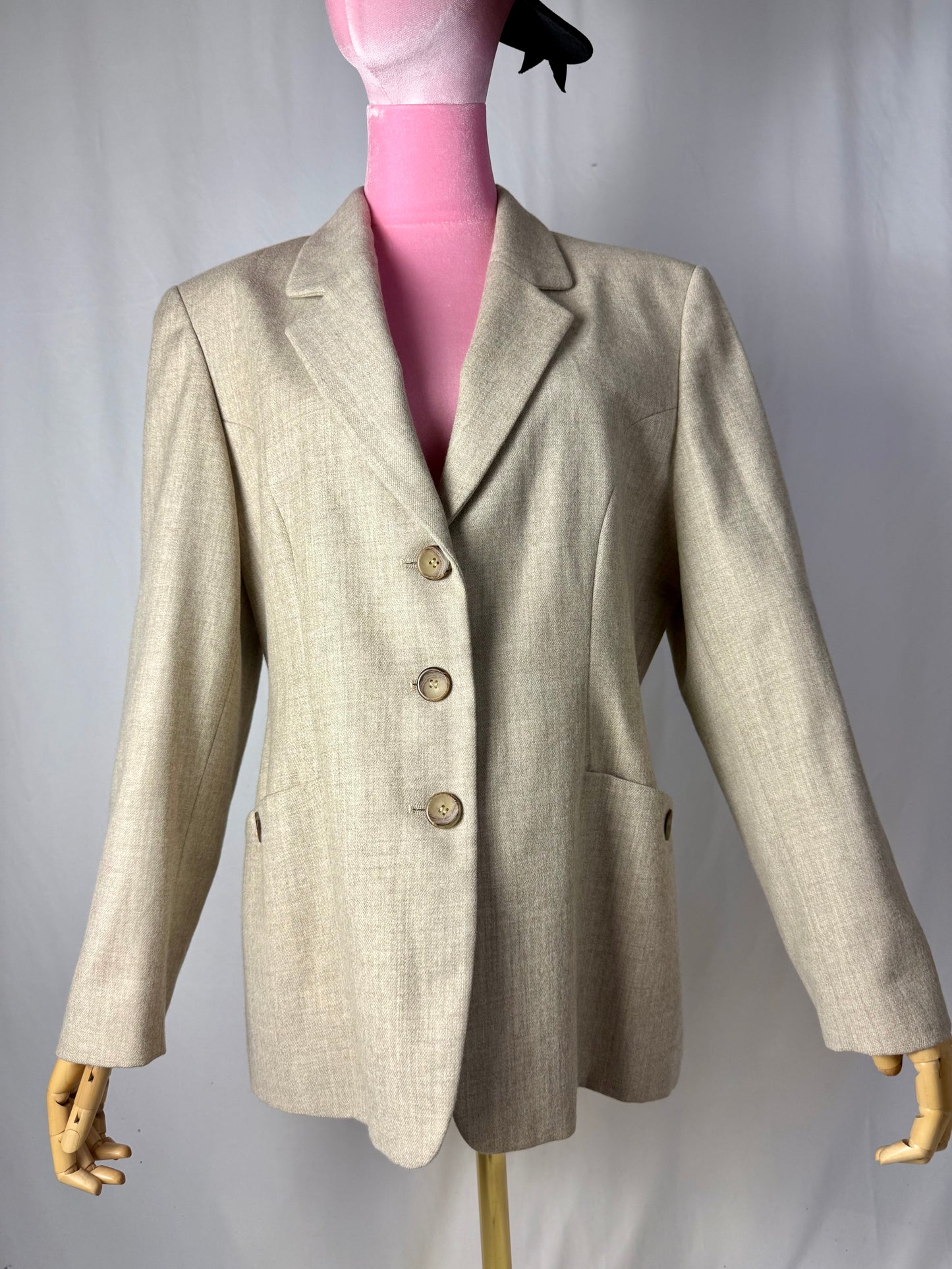 Giacca in pura lana color sabbia - TG. 46