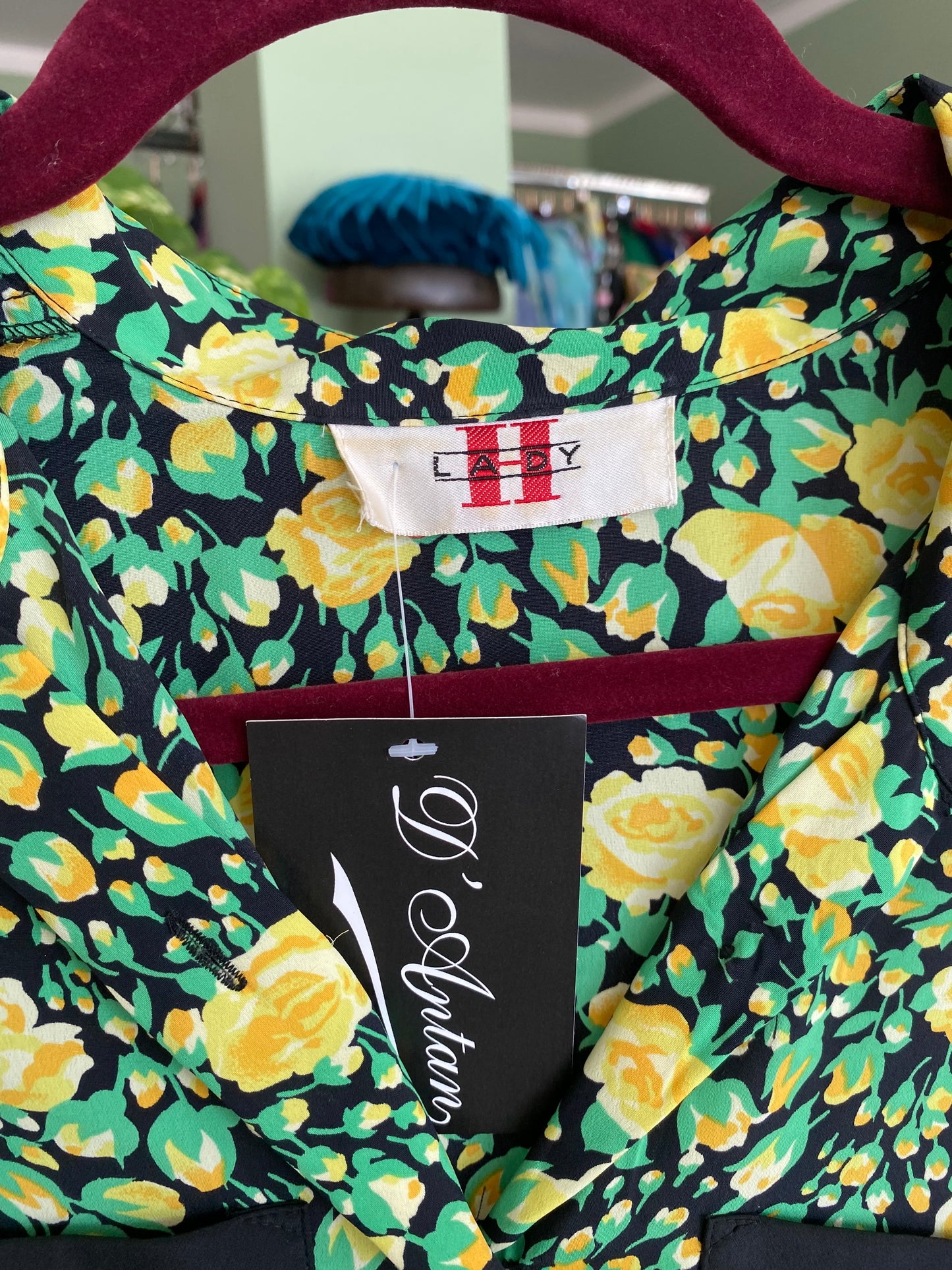 Abito in pura seta fiori gialli - TG. 46 circa