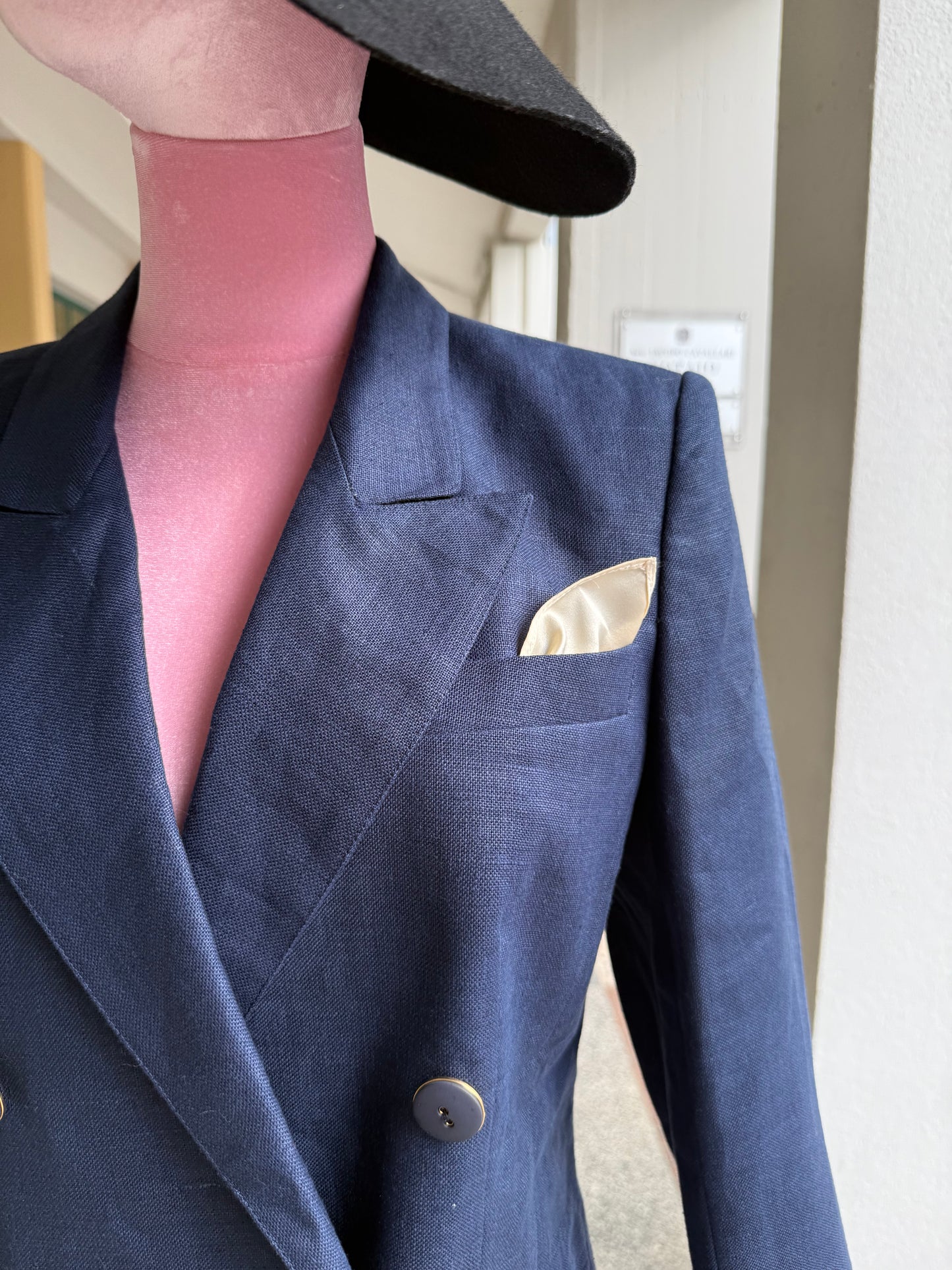Blazer blu navy in lino - TG. 44
