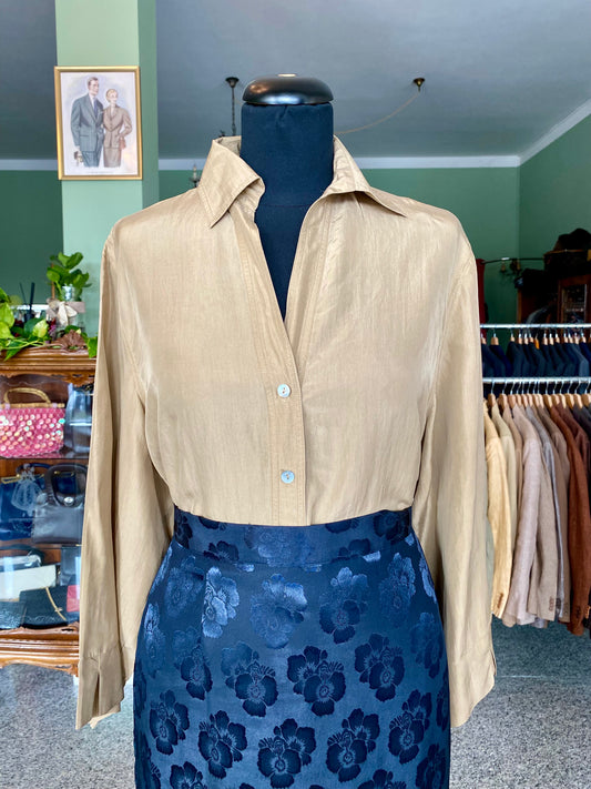 Camicia oro 100% seta - TG. 44/46