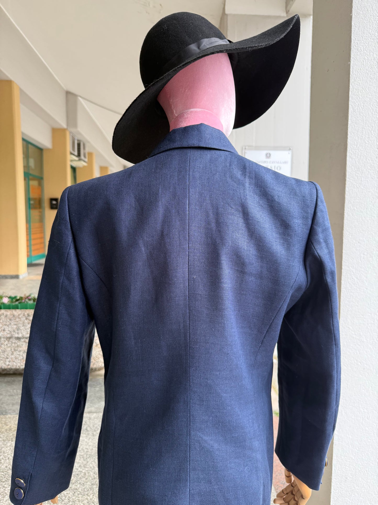 Blazer blu navy in lino - TG. 44