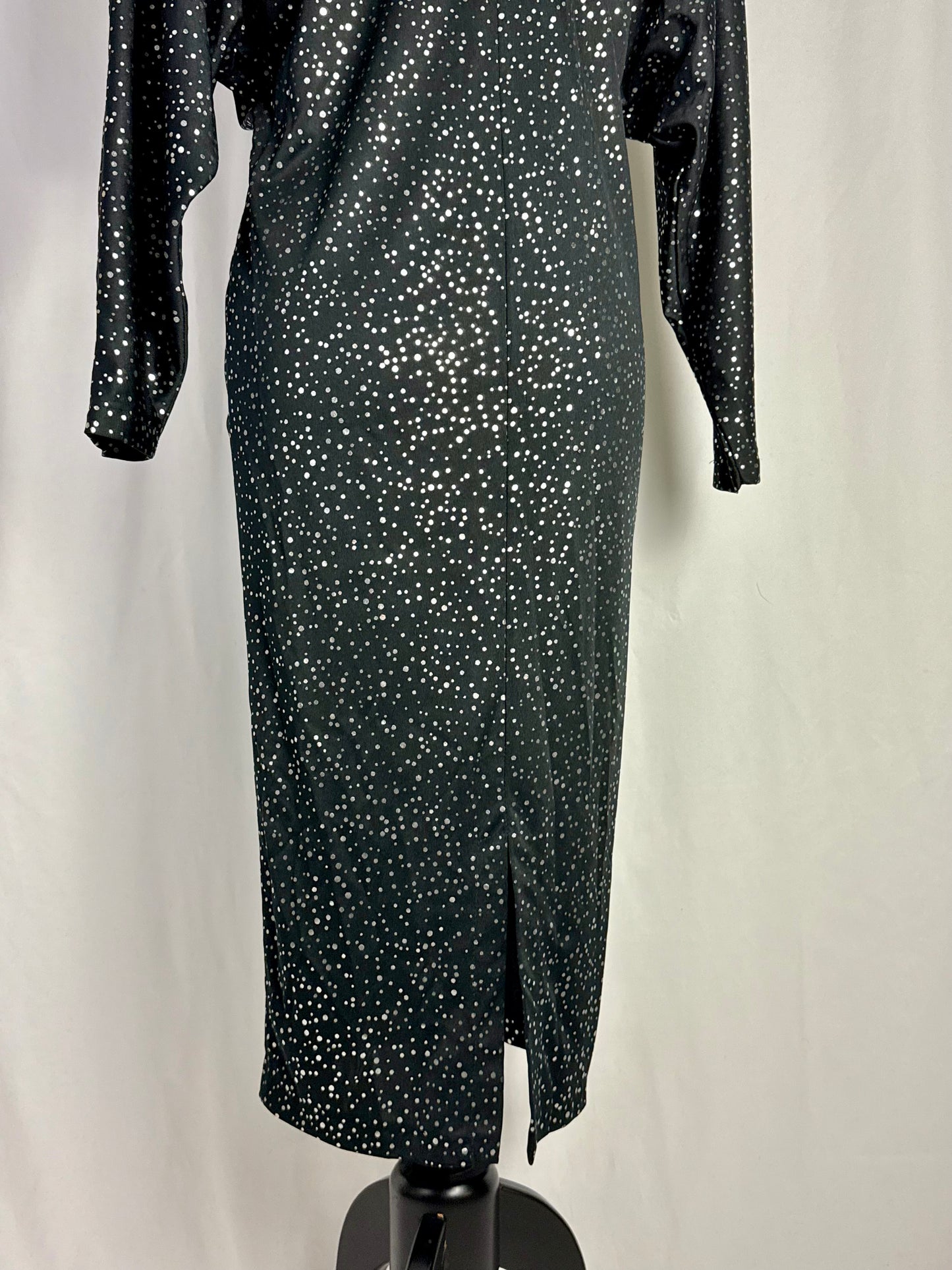 Abito anni ’80 da diva con pois argento scintillanti - TG. 40/42