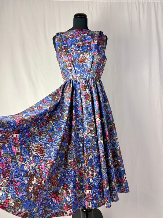 Abito anni ‘50 “Stampa Liberty Blu” – TG. 36