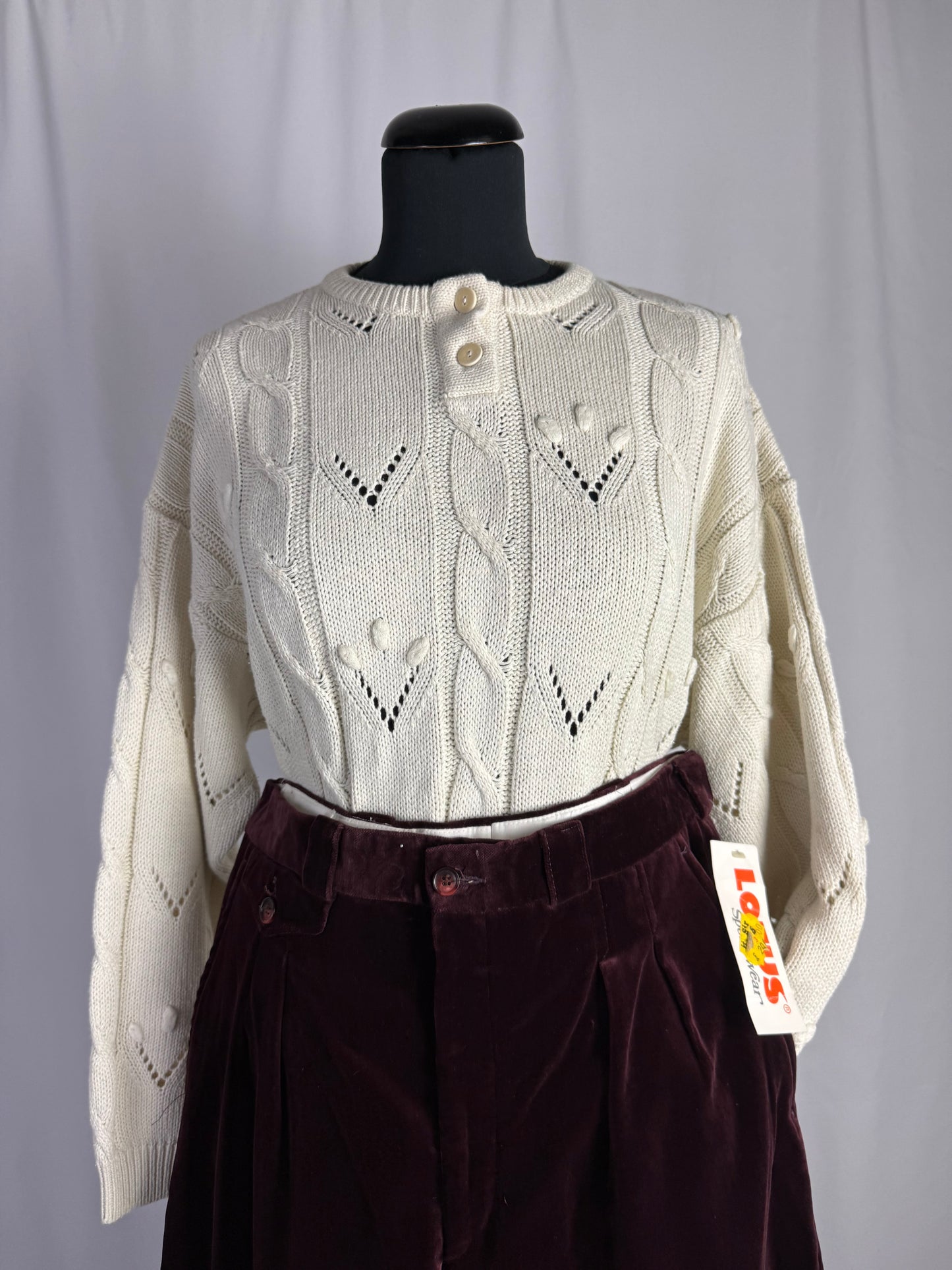 Maglione bianco in filo di cotone - TG. 48/50