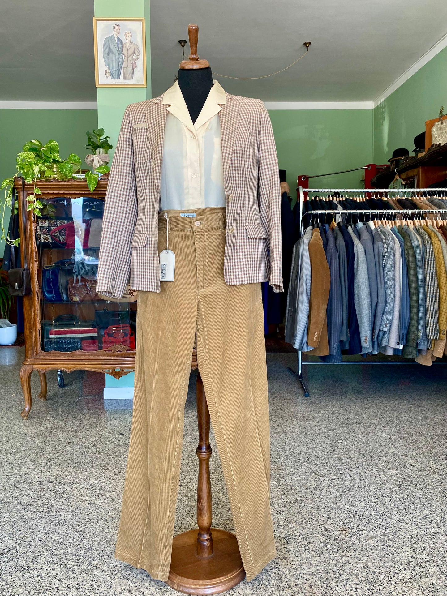 Giacca a quadri in lana misti lino - TG. 40/42