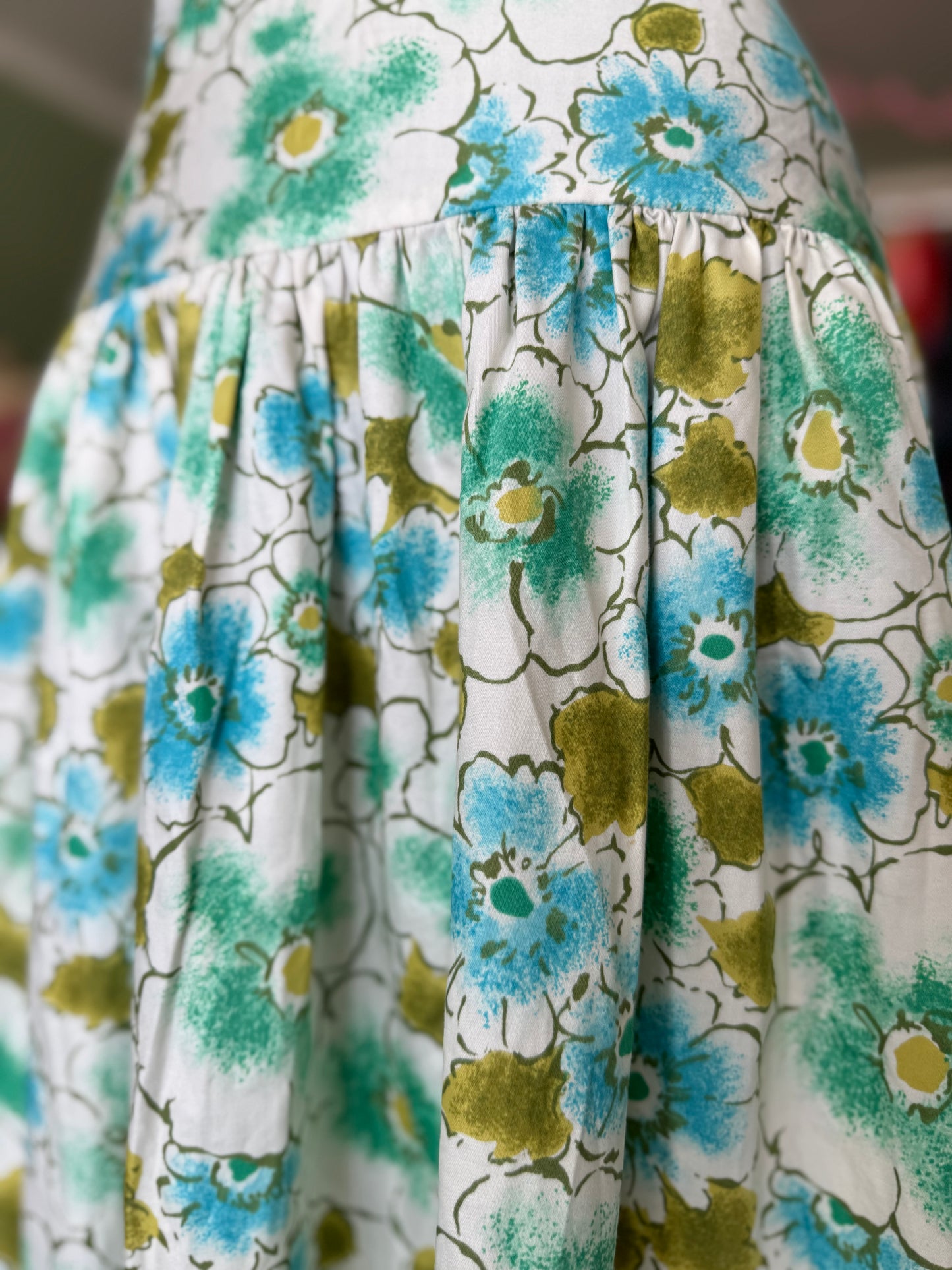 Cotone fiori azzurri