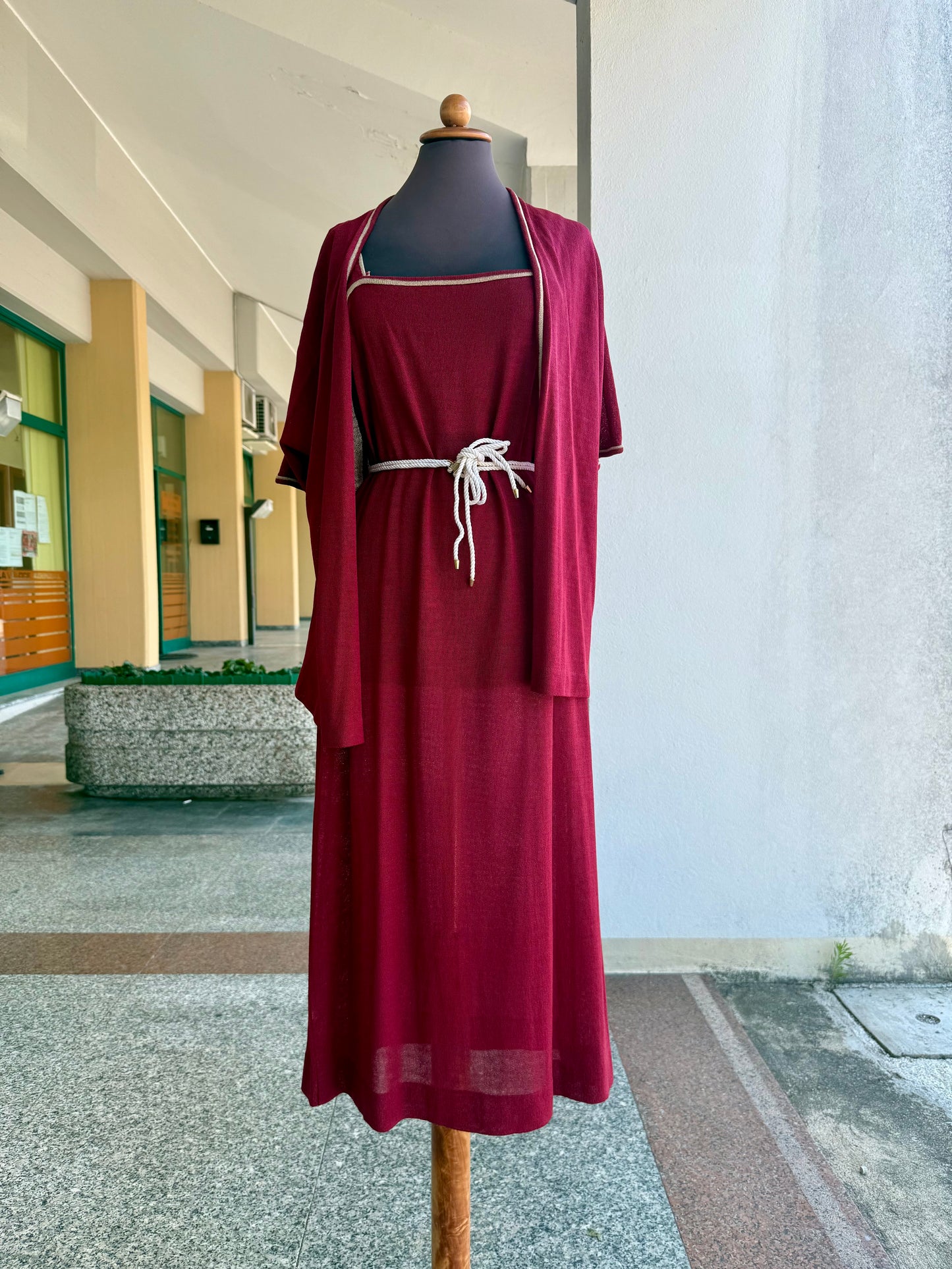 Completo in maglia borgogna - TG. 46/48
