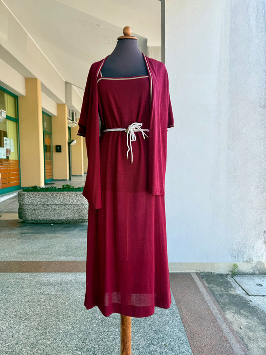 Completo in maglia borgogna - TG. 46/48