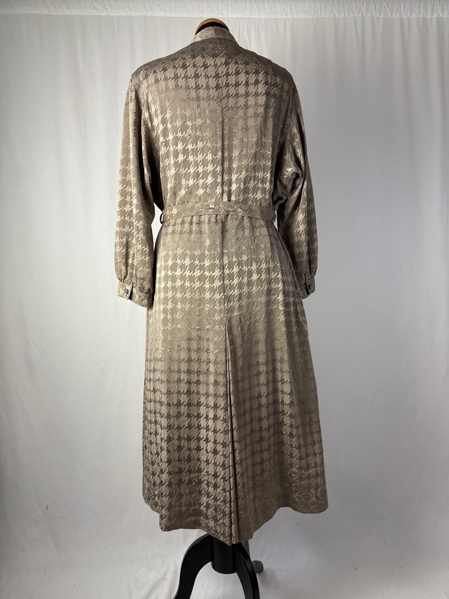 Abito anni ‘80 in raso jacquard pied de poule – TG. 46/48