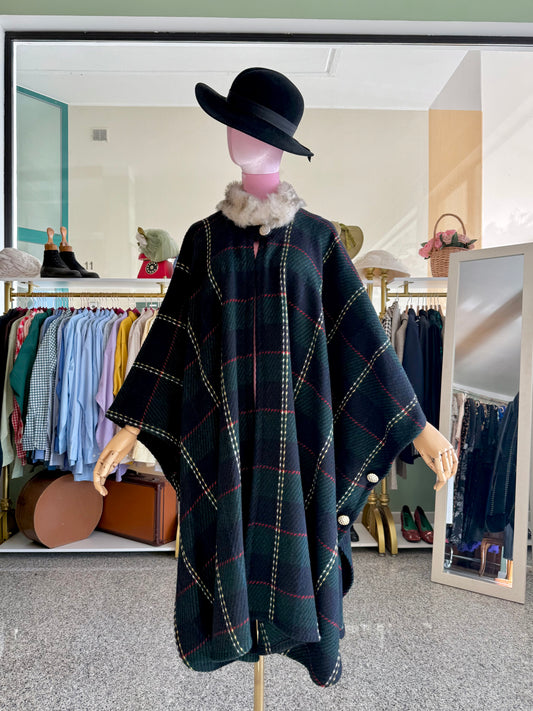 Mantella classica in pura lana tartan - TG. Unica