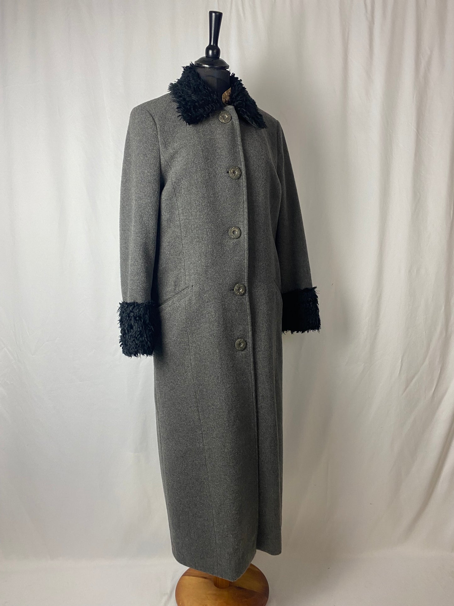 Cappotto lungo grigio in lana - TG. 42/44