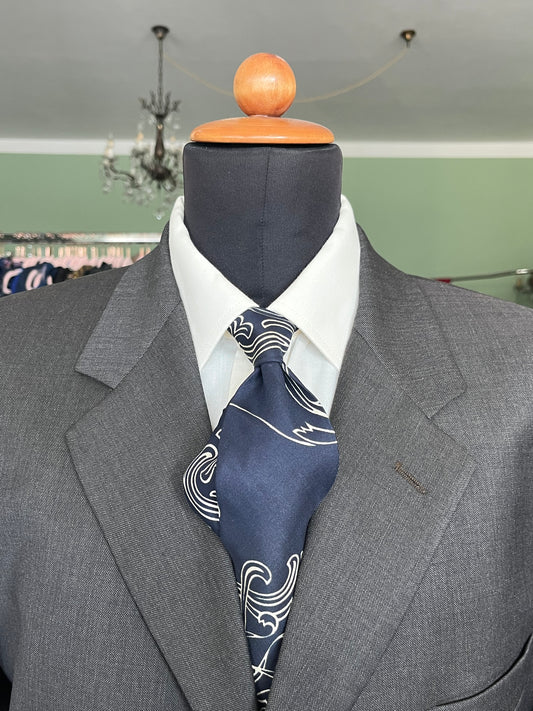 Cravatta swing anni ‘70 blu