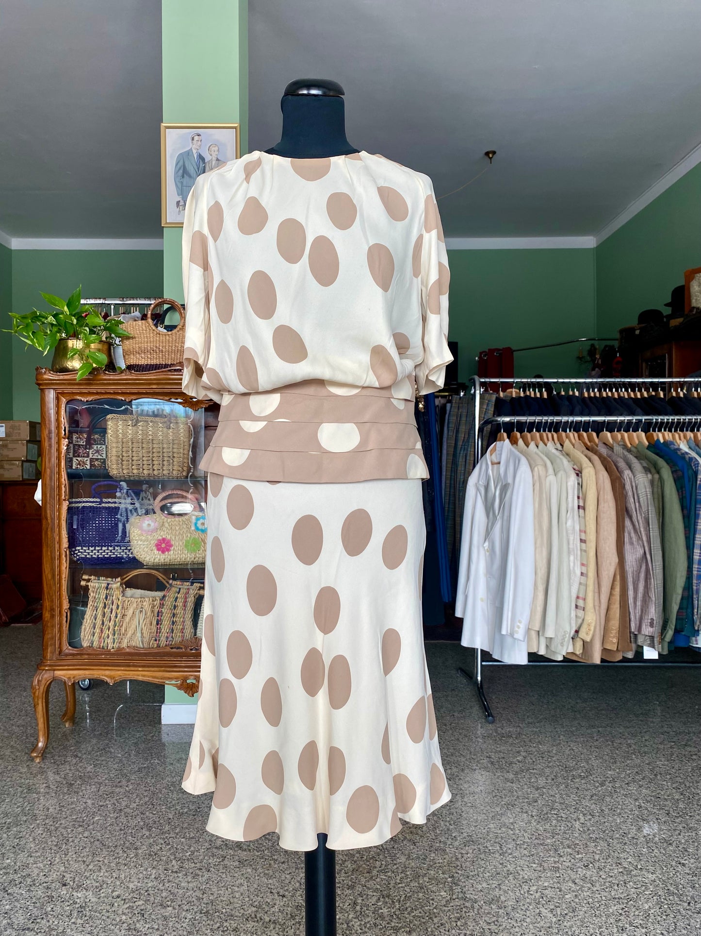 Abito sartoriale a pois grandi - TG. 40 circa