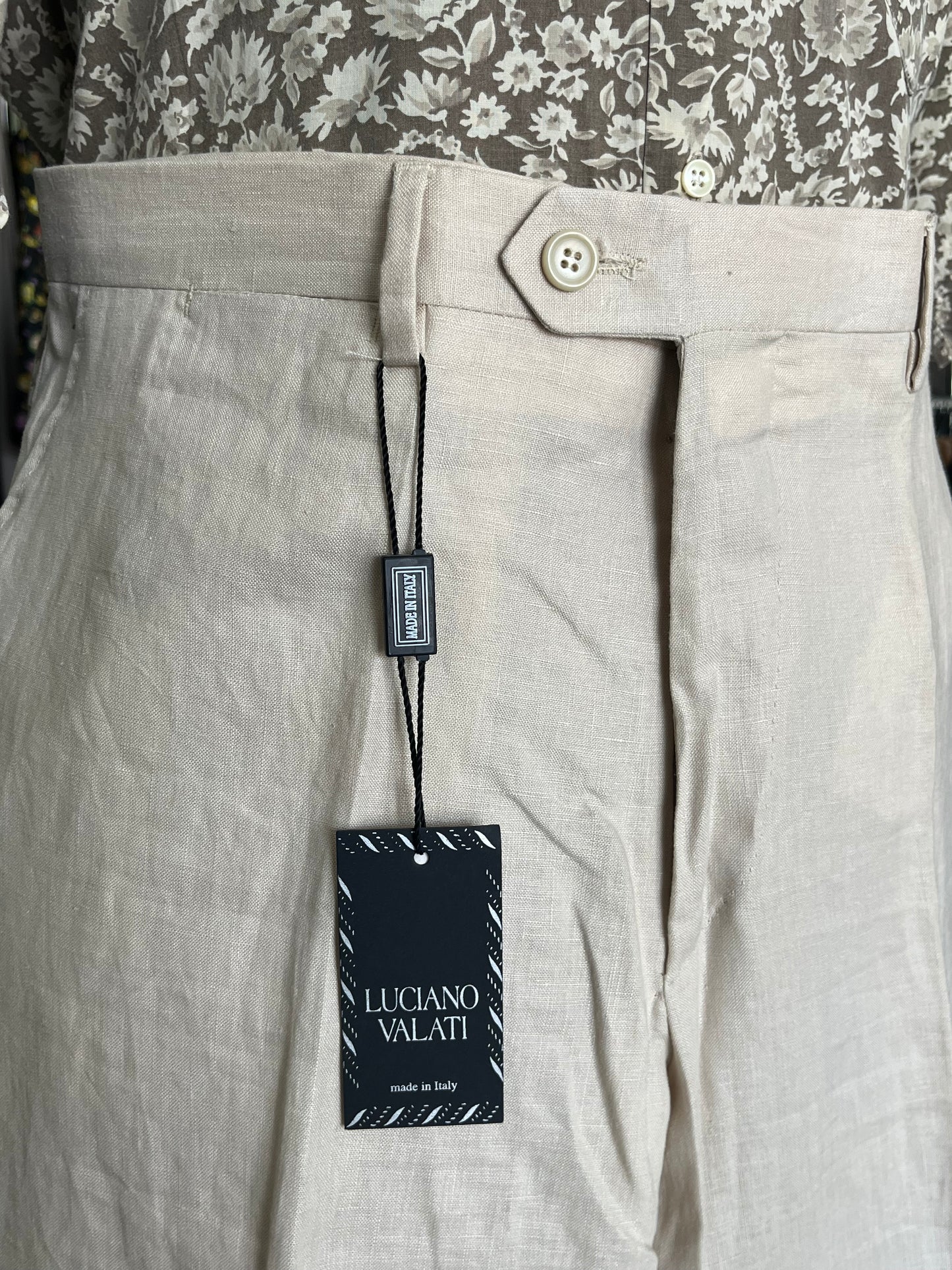 Calzoni anni ‘90 lino écru NOS tg. 54