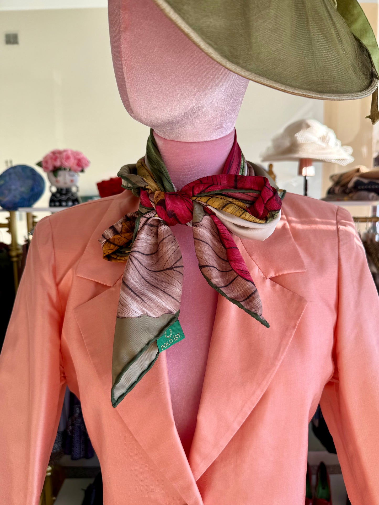Foulard con stampa botanica