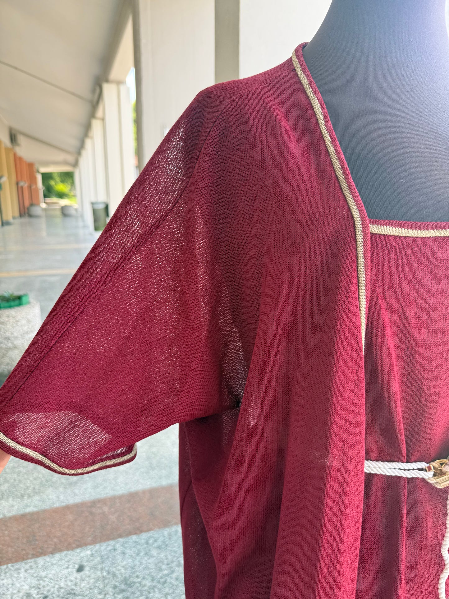 Completo in maglia borgogna - TG. 46/48