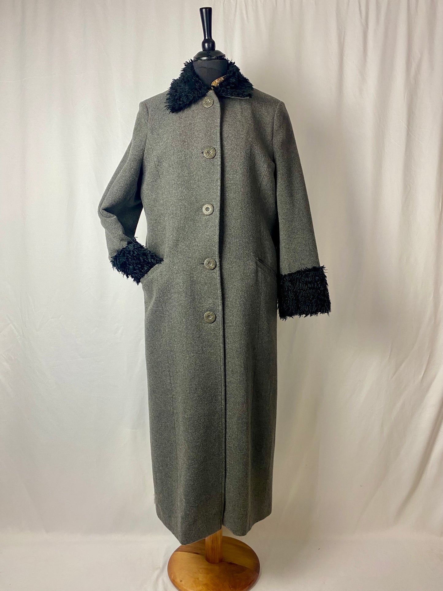 Cappotto lungo grigio in lana - TG. 42/44