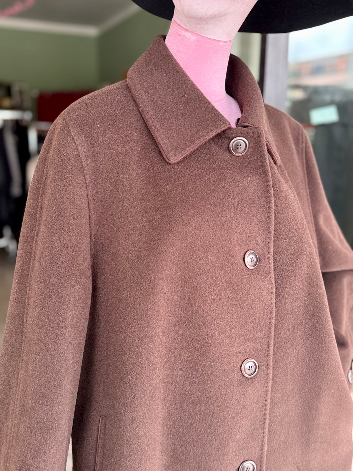 Cappotto cioccolato in pura lana merino - TG. 54/56