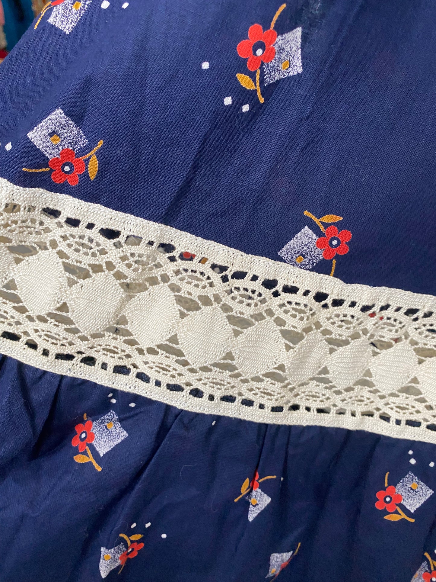 Maxi gonna in tela di cotone anni ‘70 - TG. 38