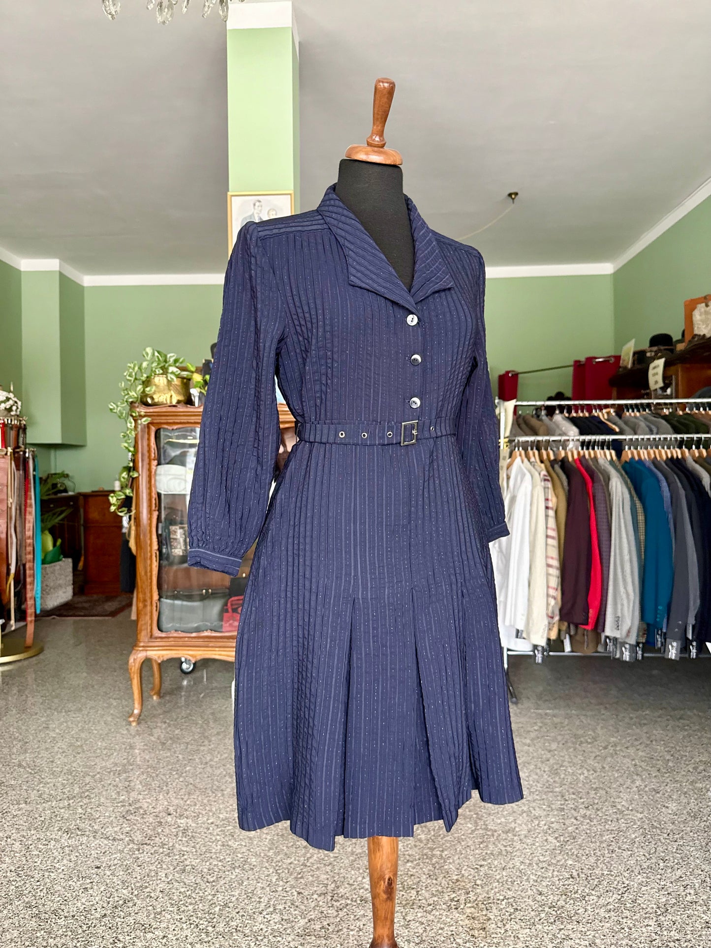 Abito blu navy con riga argento - TG. 46