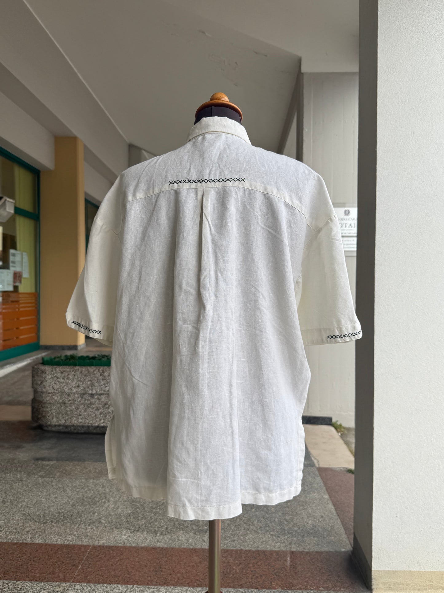 Camicia tirolese in lino e cotone - TG. 50/52