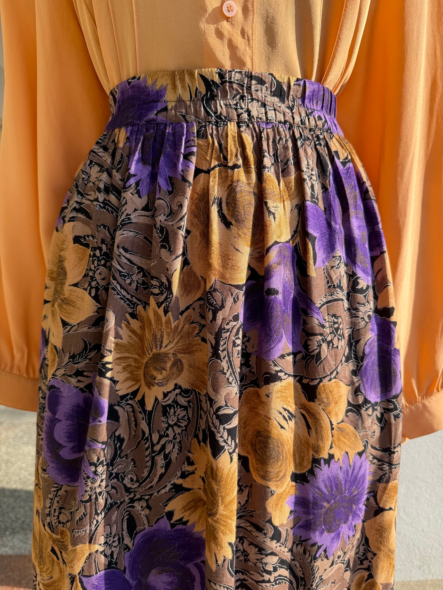 Gonna anni ‘80 fantasia floreale - TG. 50-52