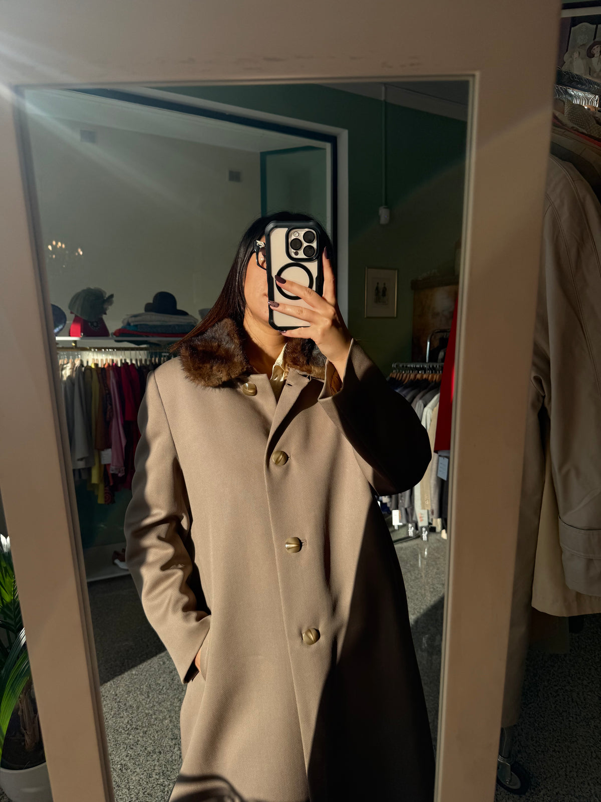 Cappotto sartoriale anni ‘60 tortora - TG. 44/46