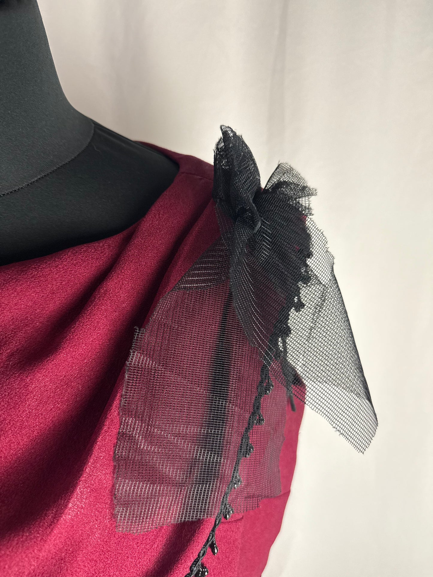 Abito anni ‘60 con passamaneria con perline nere - TG. 42