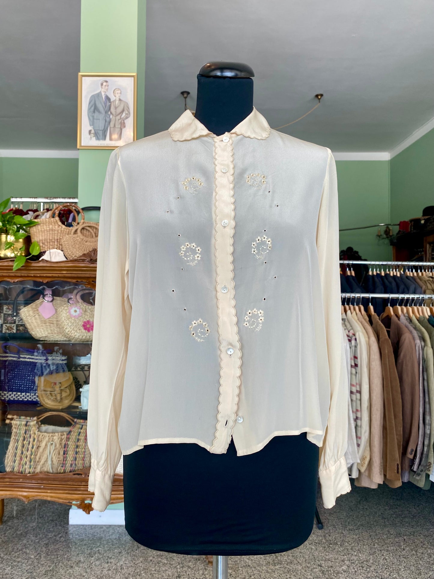 Camicia sartoriale in seta anni ‘50 - TG. 40