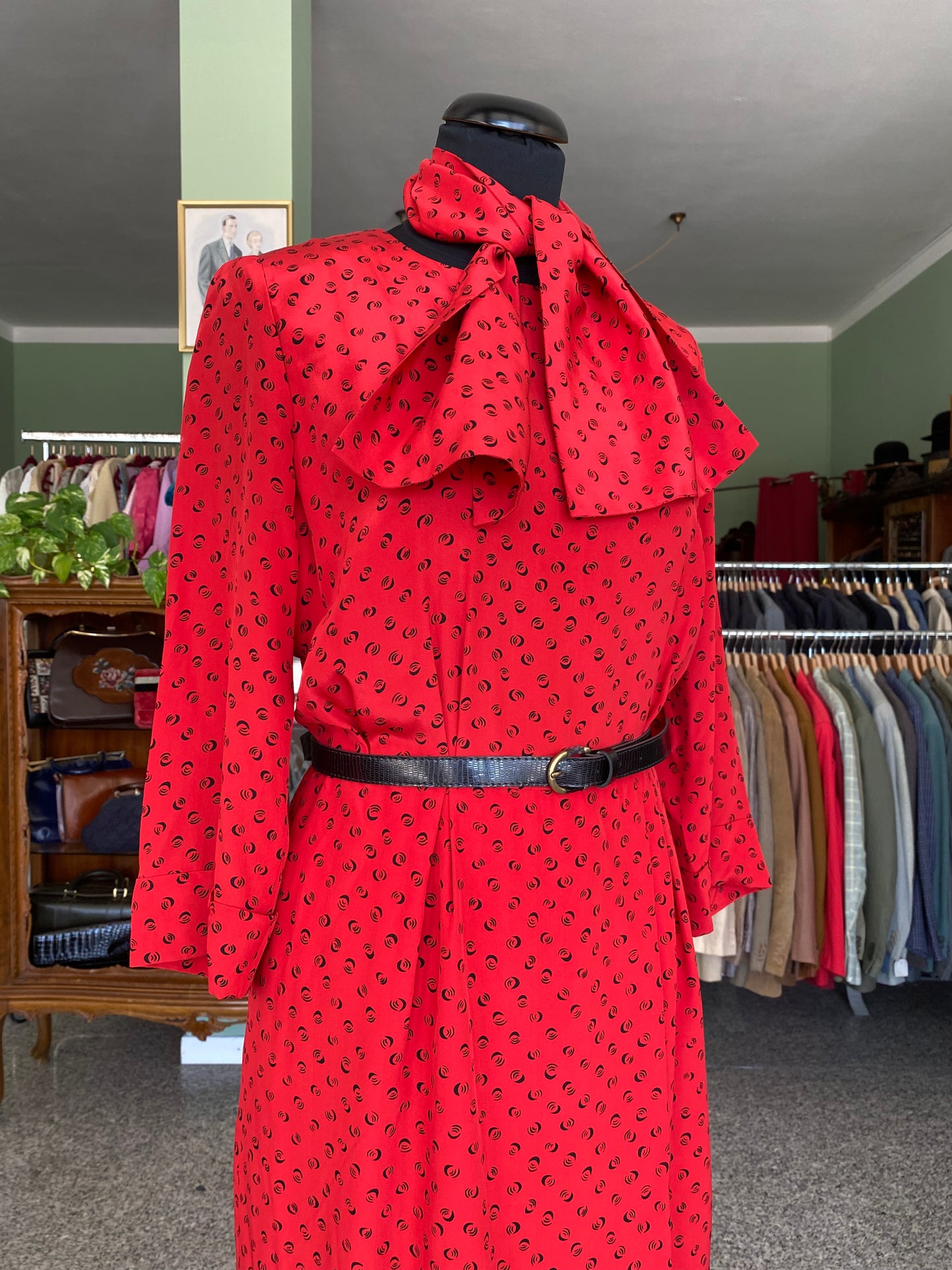 Abito rosso sartoriale in seta - TG. 40/42