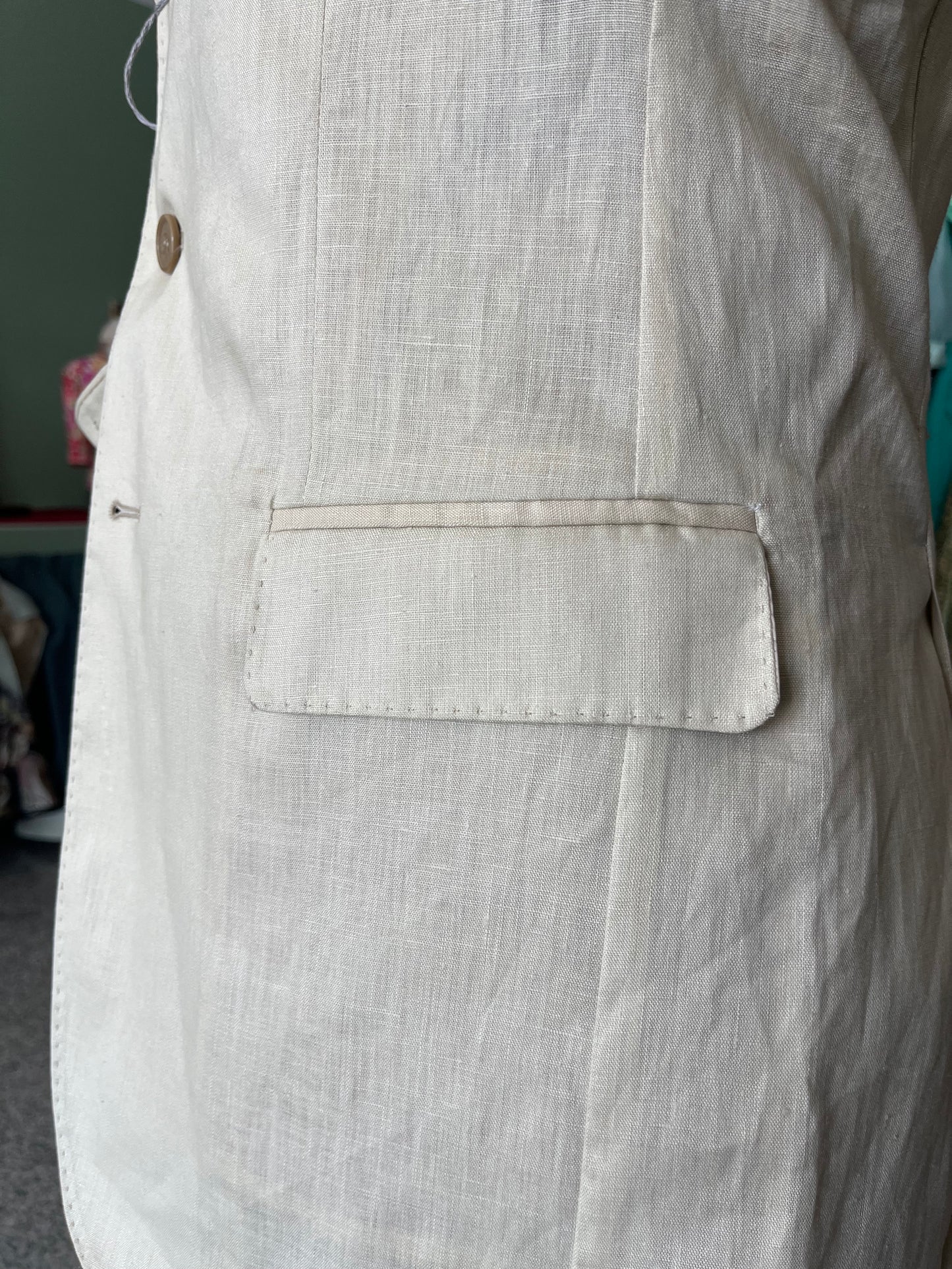Completo in lino crema NOS tg. 52