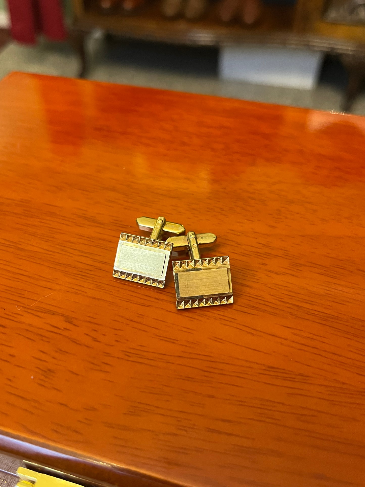 Gemelli placcati oro rettangolari