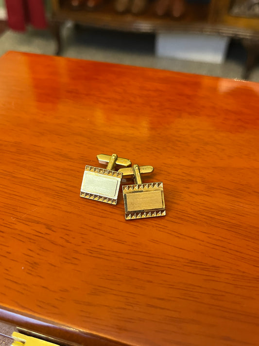 Gemelli placcati oro rettangolari