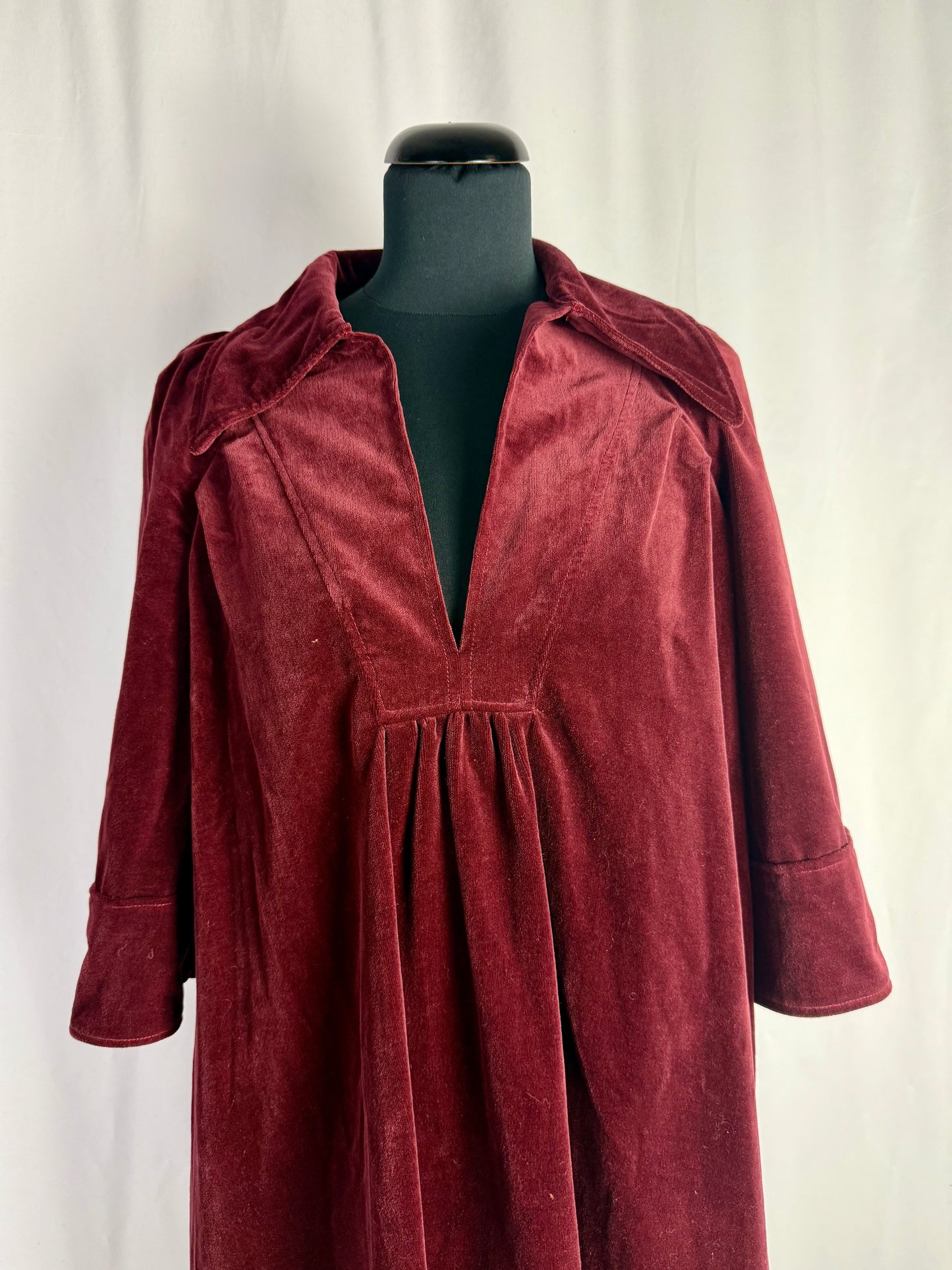 Abito anni ‘70 in velluto borgogna - TG. 40