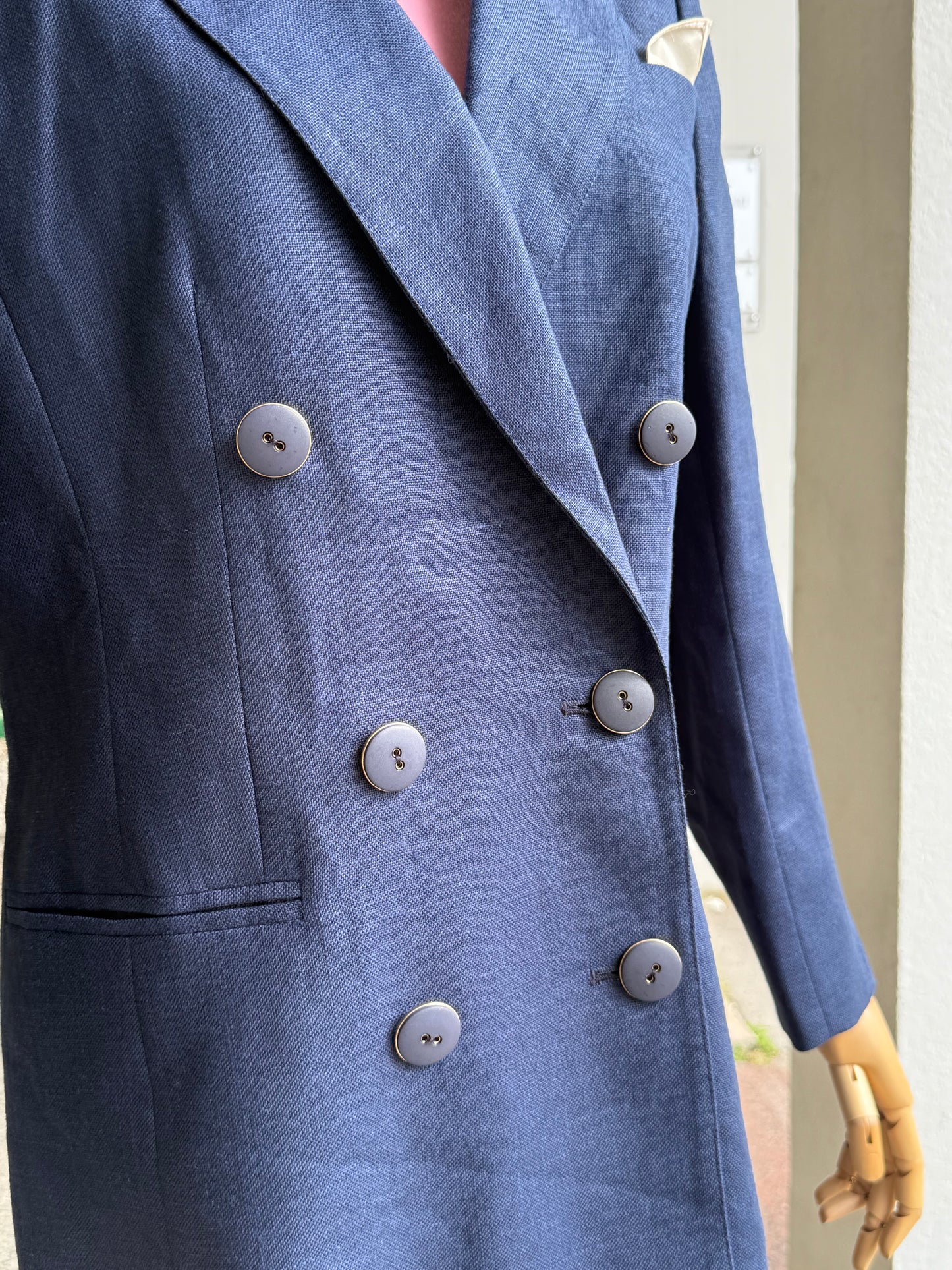 Blazer blu navy in lino - TG. 44