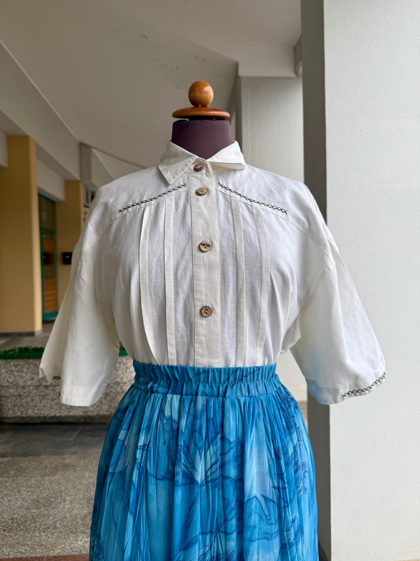 Camicia tirolese in lino e cotone - TG. 50/52